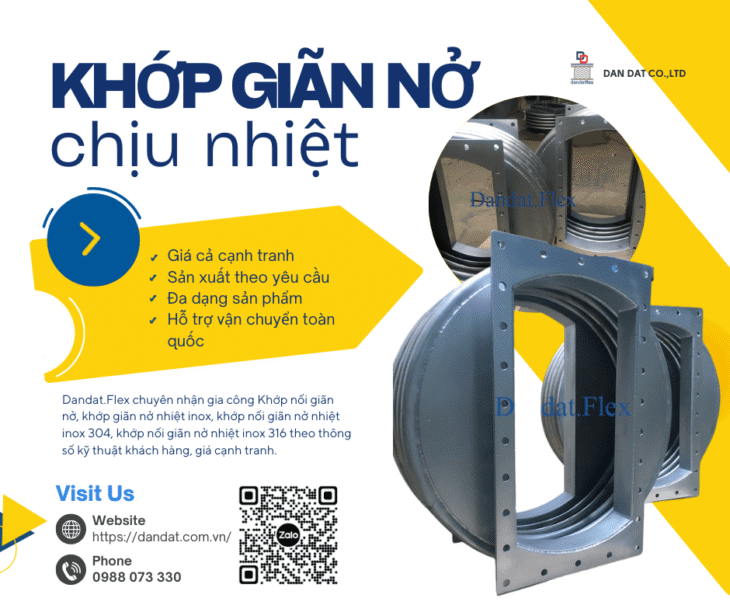 Khớp Giãn Nở Inox Nối Bích – Khớp nối giãn nở nhiệt inox, Khớp giãn nở inox