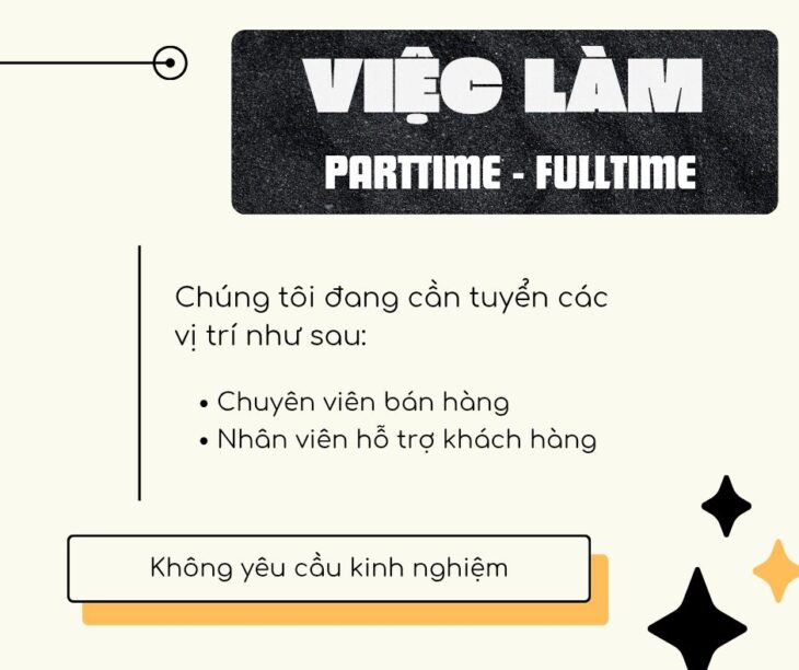 Việc Làm Bán Hàng Parttime/Fulltime Tại Store Quận Tân Phú TPHCM