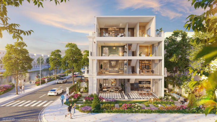 Biệt thự Song Lập 228m giá 44 tỷ, xây thô hoàn thiện mặt ngoài Vinhomes Đan Phượng