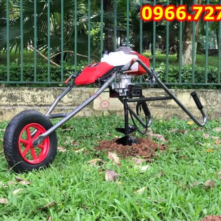 Máy khoan đào hố đất trồng cây khung xe đẩy di chuyển tiện lợi 2.2kw Mitsubishi TB43