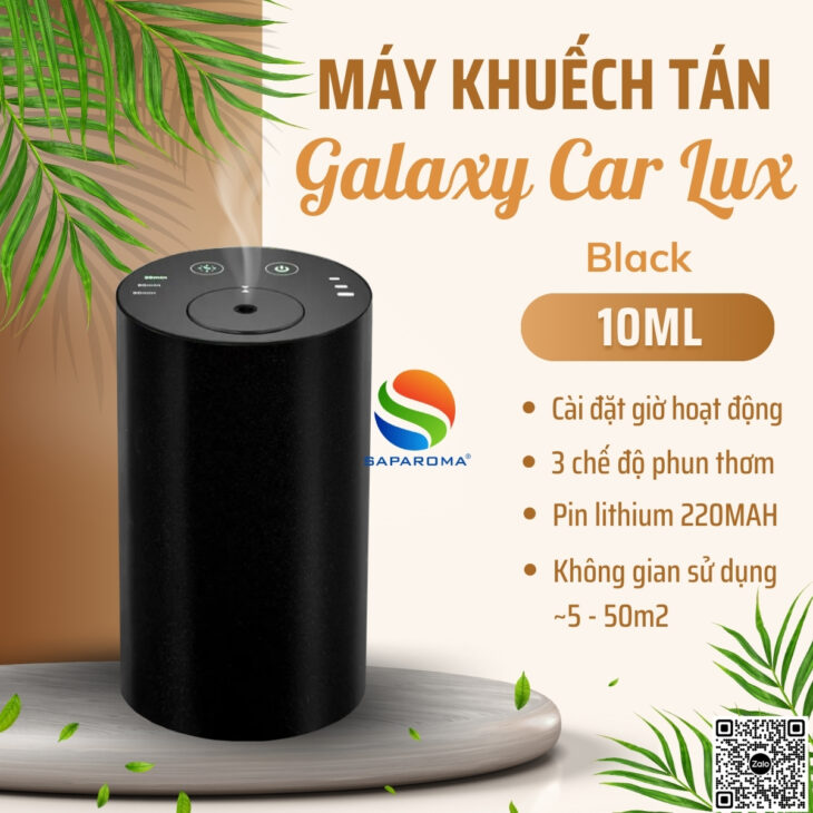 Máy khuếch tán tinh dầu SAPAROMA GALAXY CAR, pin tích điện, hỗ trợ khử mùi, thơm xe, thơm phòng