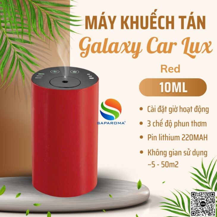 Máy khuếch tán tinh dầu SAPAROMA GALAXY CAR, pin tích điện, hỗ trợ khử mùi, thơm xe, thơm phòng
