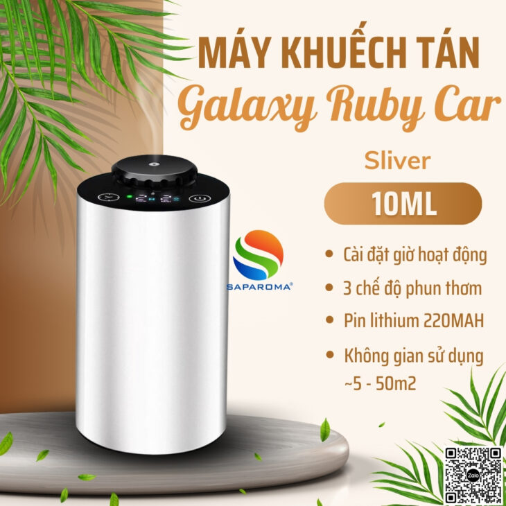 Máy khuếch tán tinh dầu SAPAROMA GALAXY CAR, pin tích điện, hỗ trợ khử mùi, thơm xe, thơm phòng