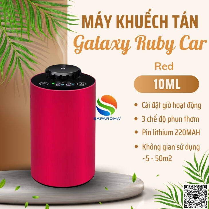 Máy khuếch tán tinh dầu SAPAROMA GALAXY CAR, pin tích điện, hỗ trợ khử mùi, thơm xe, thơm phòng