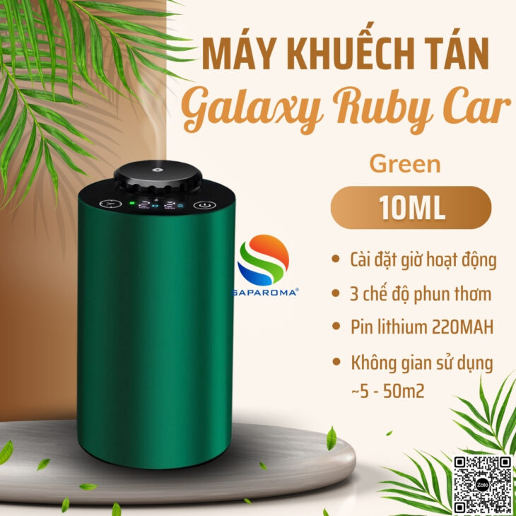 Máy khuếch tán tinh dầu SAPAROMA GALAXY CAR, pin tích điện, hỗ trợ khử mùi, thơm xe, thơm phòng