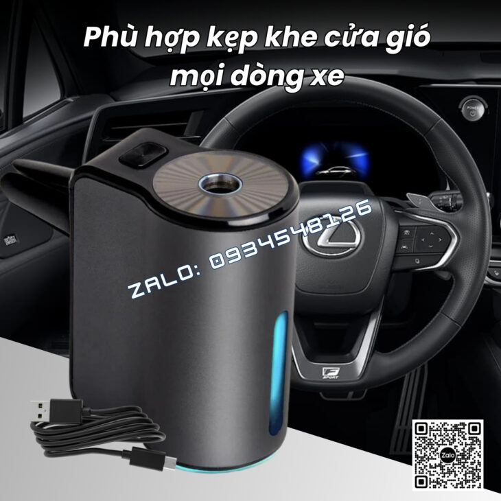 MÁY KHUẾCH TÁN TINH DẦU TỰ ĐỘNG CÀI CỬA GIÓ Ô TÔ GALAXY CAR PRO, HỖ TRỢ KHỬ MÙI XE HƠI