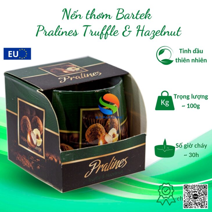 Nến thơm phòng cao cấp Bartek Candles 130g, quà tặng ý nghĩa, thơm phòng, hỗ trợ khử mùi