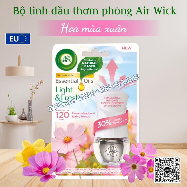 BỘ TINH DẦU KHUẾCH TÁN TỰ ĐỘNG AIR WICK 19ML CẮM ĐIỆN, THƠM PHÒNG, HỖ TRỢ KHỬ MÙI, NHẬP KHẨU CHÂU ÂU