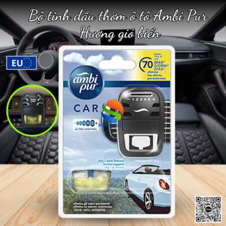 Tinh dầu ô tô AmbiPur 7ml, hàng nhập khẩu chính hãng, hỗ trợ khử mùi, thơm xe ô tô