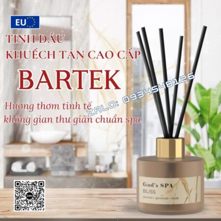TINH DẦU TÁN HƯƠNG QUE MÂY BARTEK 100ml, TINH DẦU NƯỚC HOA THƠM PHÒNG, KHỬ MÙI, NHẬP KHẨU CHÍNH HÃN