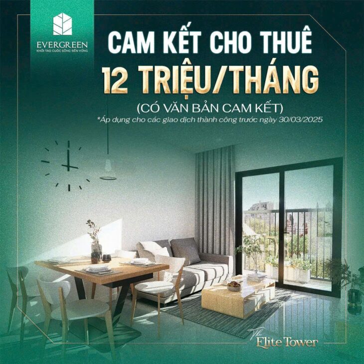 Chỉ với từ 1 tỷ sở hữu đàu tư ngay căn hộ CC Thương Mại Evergreen Bắc Giang!
