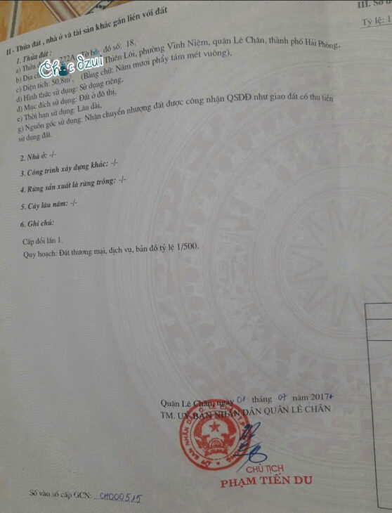 Đất Thiên Lôi, 51m, lô góc 2 mặt, giá 2.35 tỉ, gần ngay Tiểu Học Vĩnh Niệm