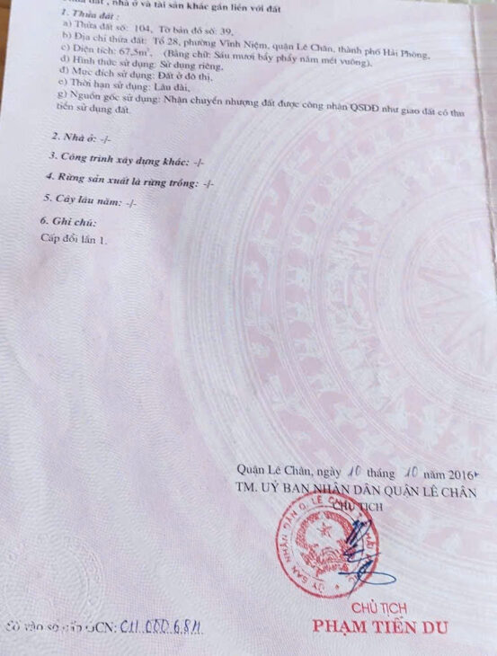 Nhà mặt đường Vĩnh Tiến, 68m 4 tầng, Giá 6.1 tỉ, ô.tô đỗ cửa thoải mái