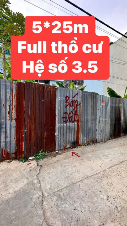 ????Đất Ngã Tư Ga ngang khủng 5m chỉ 34tr/m2 ???????? ????Diện tích ngang 5 dài 25 CN 124,5m2 ( thổ cư 71,2