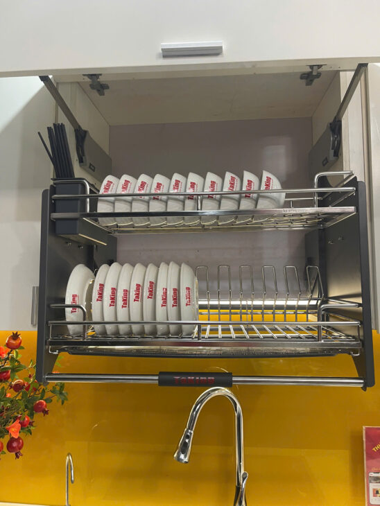 Kệ Bát Đĩa Nâng Hạ TaKing, Chất Liệu Inox 304 Cao Cấp, Bền Đẹp, Thiết Kế Sang Trọng, Thẩm Mỹ TaKing