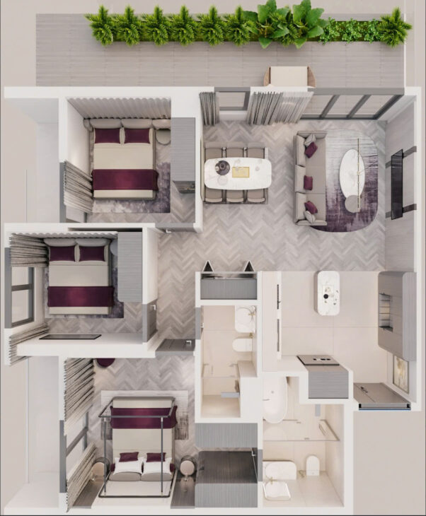 Căn hộ 3PN+ . DT 93.1m² – view sông & biển dành cho gia đình thành đạt. Liên hệ CĐT Thuỷ để được tư