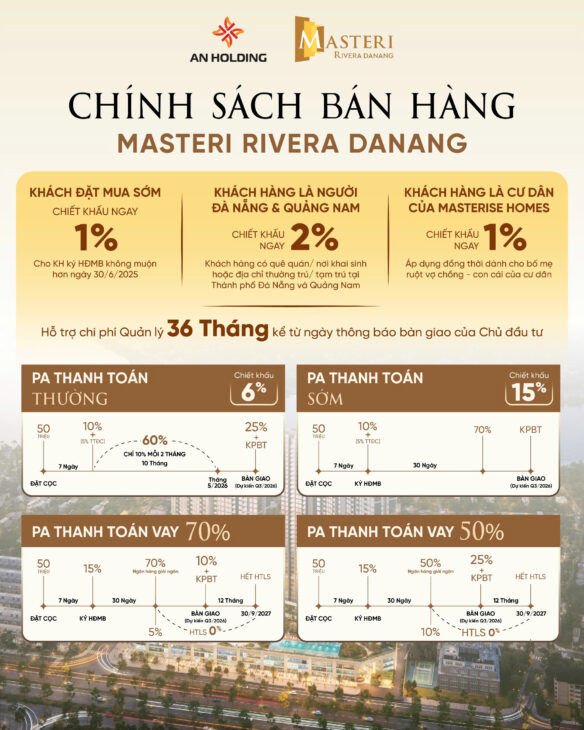 BOOKING MỞ BÁN ĐỢT 1 CĂN HỘ CAO CẤP MASTERI TUYÊN SƠN ĐÀ NẴNG CHIẾT KHẤU KHỦNG LÊN ĐẾN 19%
