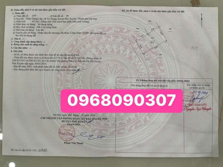 CHÍNH CHỦ CẦN BÁN MẢNH ĐẤT TẠI TRI TRUNG -PHÚ XUYÊN