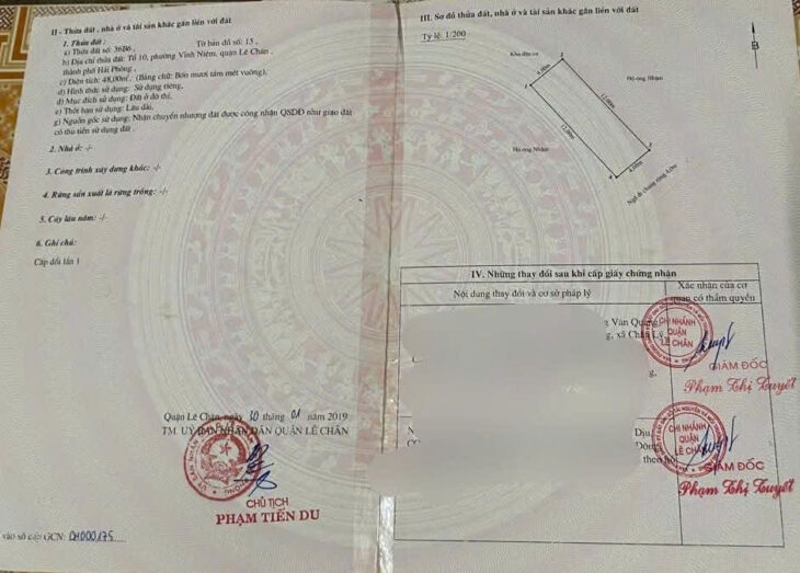 Bán 2 lô liền nhau tại Vĩnh Niệm, ngõ 4m ô.tô ra vào Giá 2.5 tỉ