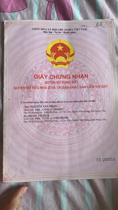 CHÍNH CHỦ Bán Đất Hàng Năm – GIÁ TỐT – Tại Xã Tân Tiến, Huyện Văn Giang, Hưng Yên