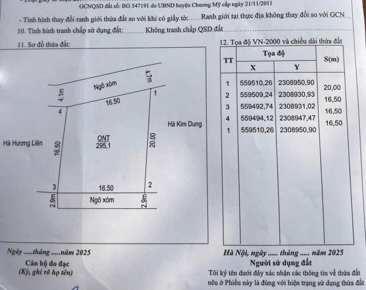 CC cần bán 3 lô đất tại xuân sen thủy xuân tiên chương mỹ hà nội