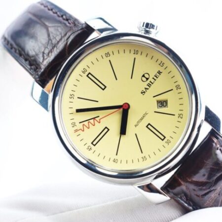 Đồng Hồ Nam Sablier Automatic dây da – 3 kim mặt vàng núm xéo – Like New Fullbox… Đồng Hồ Nam Sablier Automatic dây da – 3 kim mặt vàng núm xéo – Like New Fullbox…