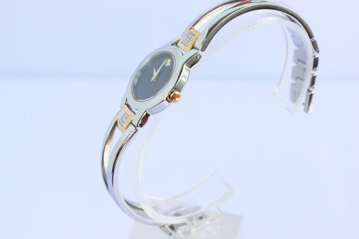 Đồng Hồ Nữ Movado ( Lắc Tay ) Demi Vàng – Niềng Kim Cương thiên nhiên – Fullbox