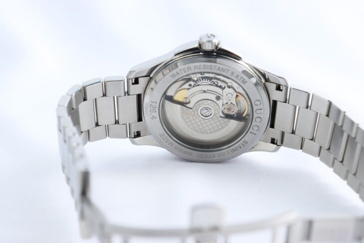 Đồng Hồ Nam GUCCI G-Timeless Automatic dây thép / Thiết kế lộ máy – Size 38mm FullBox