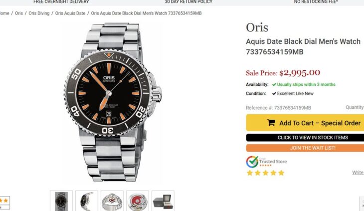 ĐH Nam : Oris Aquis Divers date Automatic dây thép – Siêu Lướt, Size 43mm…