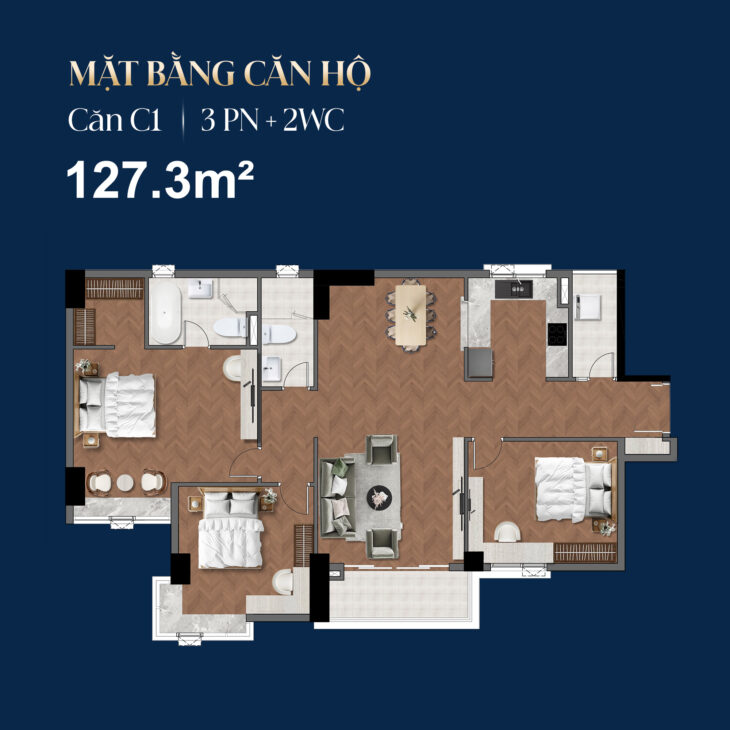 Chỉ với 3,8 Tỷ Sở Hữu Ngay Căn Hộ Terra Luxury 3PN View Sông và Landmark 81