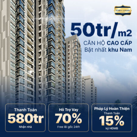 Chỉ 500tr sở hữu căn hộ Xanh – Terra Luxury cho thuê giá rất tốt 15-20tr/căn 2PN