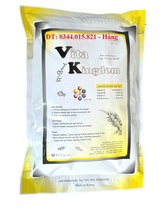 Vitakingdom, vitamin tổng hợp, nâng cao sức đề kháng, chống sốc cho tôm cá