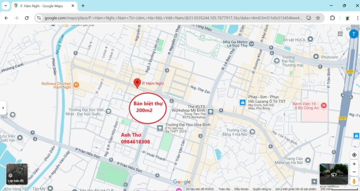 Bán biệt thự trung tâm Mỹ Đình, Nam Từ Liêm 200m2 MT 10m rẻ nhất