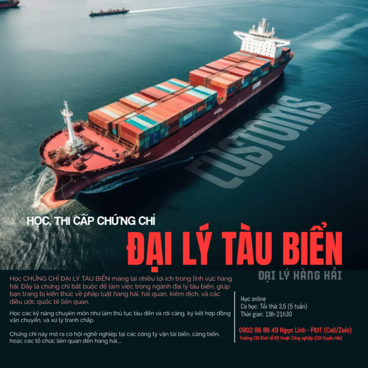 Đào tạo,Cấp chứng chỉ ĐẠI LÝ TÀU BIỂN (Có lớp online)