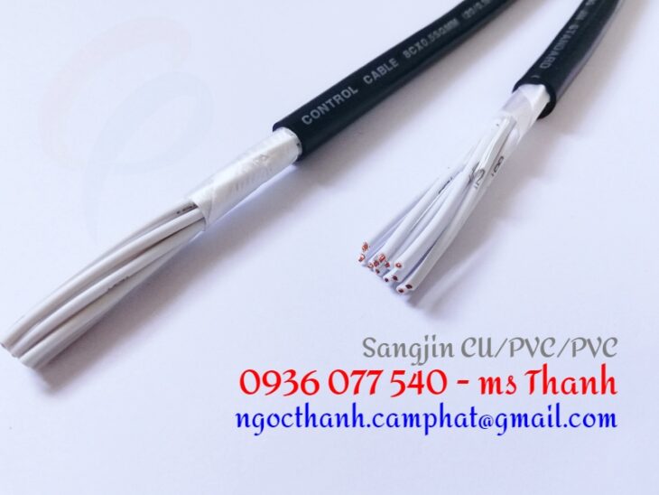 Cáp điều khiển Sangjin 8 x 1.5 mm2 – Cáp Sang Jin không lưới chống nhiễu Cu/PVC/PVC