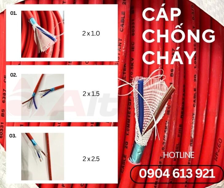 Cáp tín hiệu báo cháy chống cháy chống nhiễu 2×1.0mm Altek Kabel