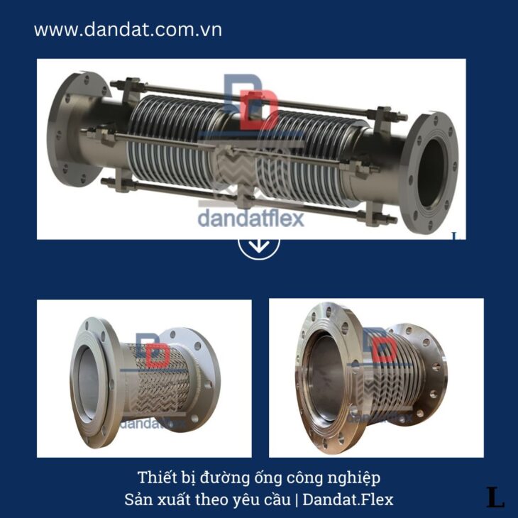 Khớp nối giãn nở inox, khớp chống rung, khớp nối inox, khớp co giãn inox, ống giãn nở nhiệt inox