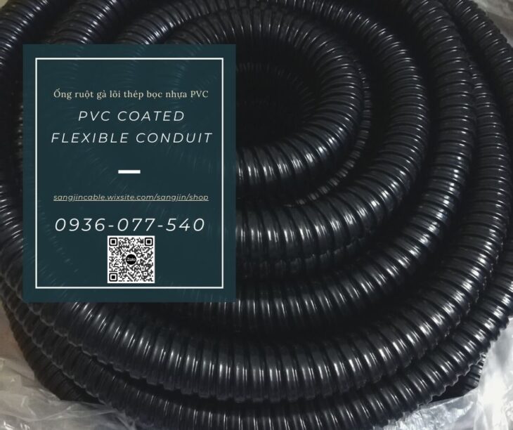 Ống ruột gà lõi thép bọc nhựa luồn dây điện phi 1/2″ – Ống ruột gà D20