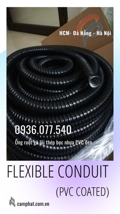 Ống ruột gà lõi thép bọc nhựa luồn dây điện phi 1/2″ – Ống ruột gà D20