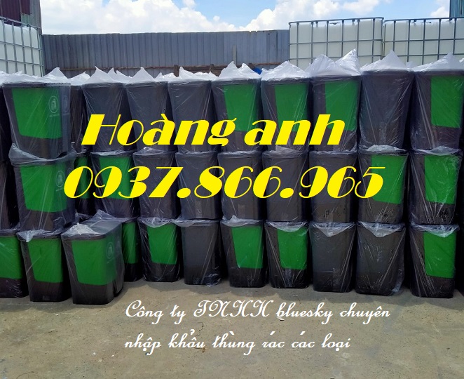 Thung rac, thùng phân loại rác 2 ngăn, bán thùng rác các loại