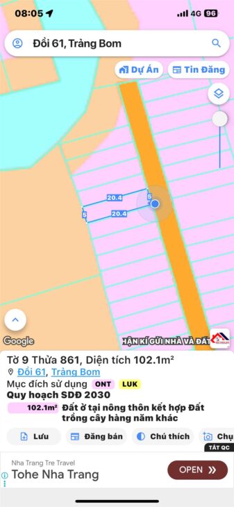 Bán đất Đồi 61, dân cư đông, giá tốt, ngay tổng kho Miền Đông 620ha