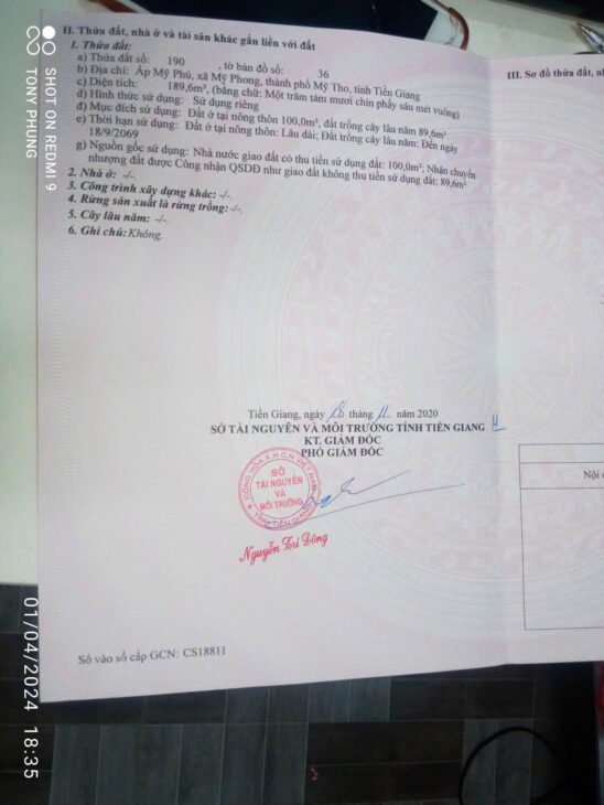 HOT HOT- GIÁ TỐT – Cần Bán Nhanh Đất Tại Thành Phố MỸ THO, Tỉnh TIỀN GIANG