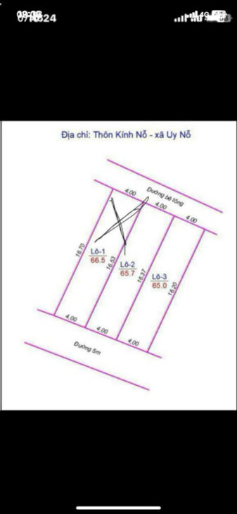 BÁN ĐẤT 66.5M2 KÍNH NỖ UY NỖ ĐÔNG ANH – 2 MẶT ĐƯỜNG Ô TÔ TRÁNH