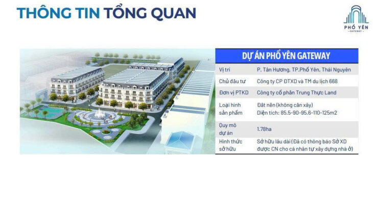 MÌNH CẦN BÁN LÔ ĐẤT DỰ ÁN PHỔ YÊN GATEWAY – PHƯỜNG TÂN HƯƠNG, TP PHỔ YÊN, THÁI NGUYÊN
