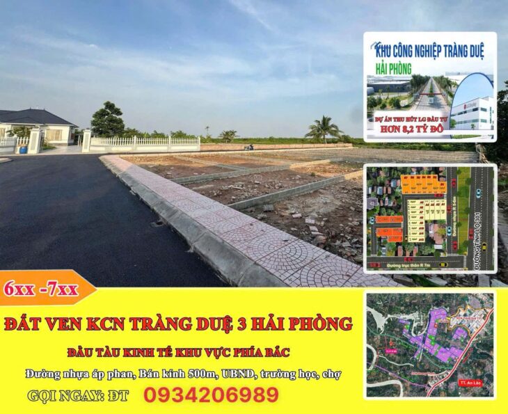 ĐẤT VỊ TRÍ ĐẸP – GIÁ TỐT – BÁN 24 LÔ ĐẤT Ven KCN TRÀNG DUỆ 3, HẢI PHÒNG