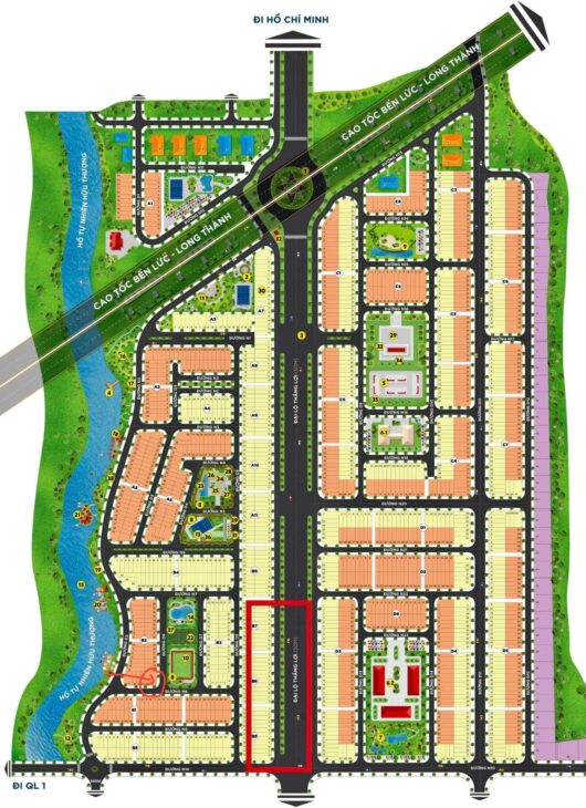 ĐẤT CHÍNH CHỦ – 2 MẶT TIỀN – KDC The Sol City Đường Vĩnh Phú 41, Long Thượng, Cần Giuộc, Long An