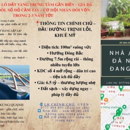HOT HOT HOT – CHÍNH CHỦ BÁN NHANH LÔ ĐẤT VÀNG Tại Phường Khuê Mỹ, Quận Ngũ Hành Sơn, TP. Đà Nẵng. HOT HOT HOT – CHÍNH CHỦ BÁN NHANH LÔ ĐẤT VÀNG Tại Phường Khuê Mỹ, Quận Ngũ Hành Sơn, TP. Đà Nẵng.