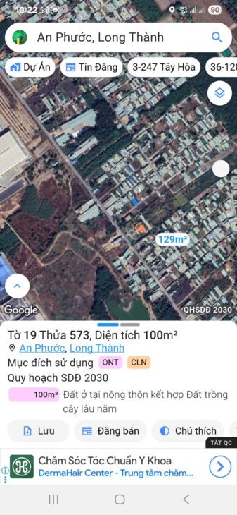 Bán đất Thửa đất số 573, tờ bản đồ số 19, xã An Phước, Long Thành, Đồng Nai.