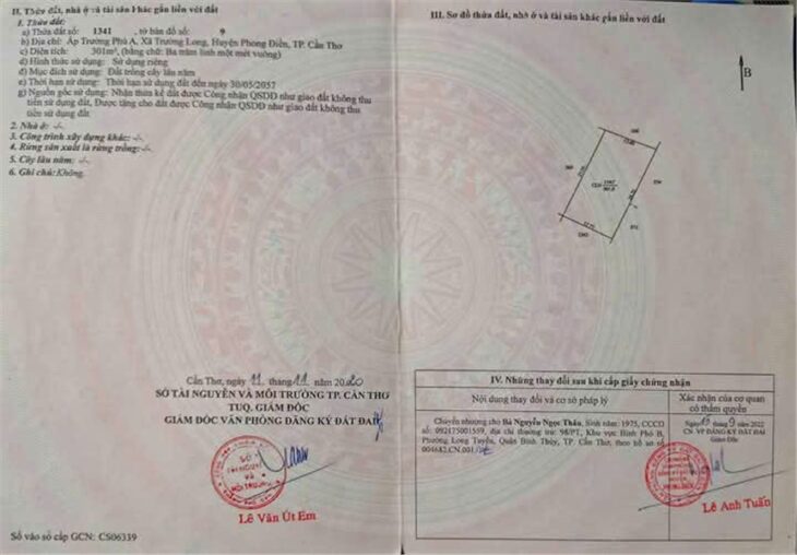 Chính Chủ Bán Đất Lộ Vàm Bi – Trường Hòa – 4 Tổng, Phong Điền, TP Cần Thơ
