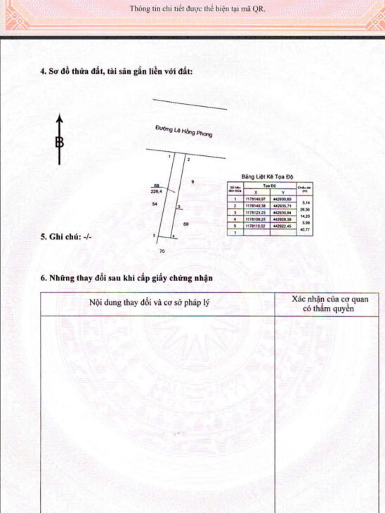 Chỉ 2 tỷ sở hữu Mặt tiền Lê Hồng Phong (226m2 thổ cư 90m2 ) nở hậu, Thuận tiện kinh doanh
